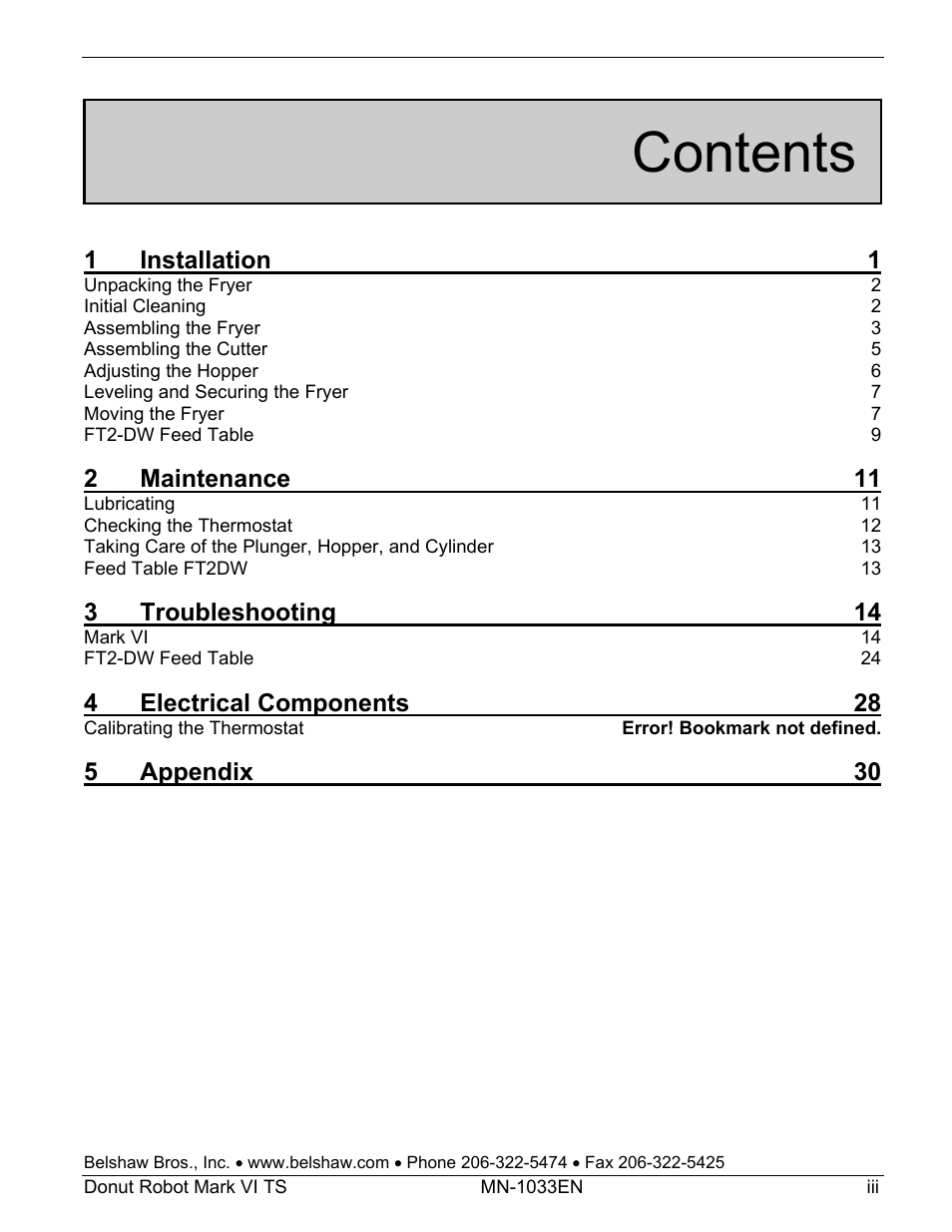 Belshaw Adamatic Mark VI Donut Robot User Manual | Page 35 / 66