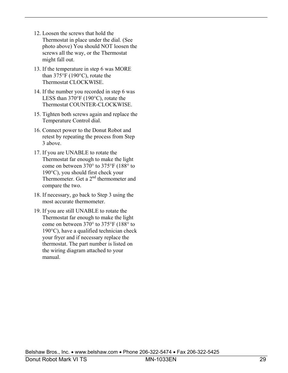 Belshaw Adamatic Mark VI Donut Robot User Manual | Page 65 / 66