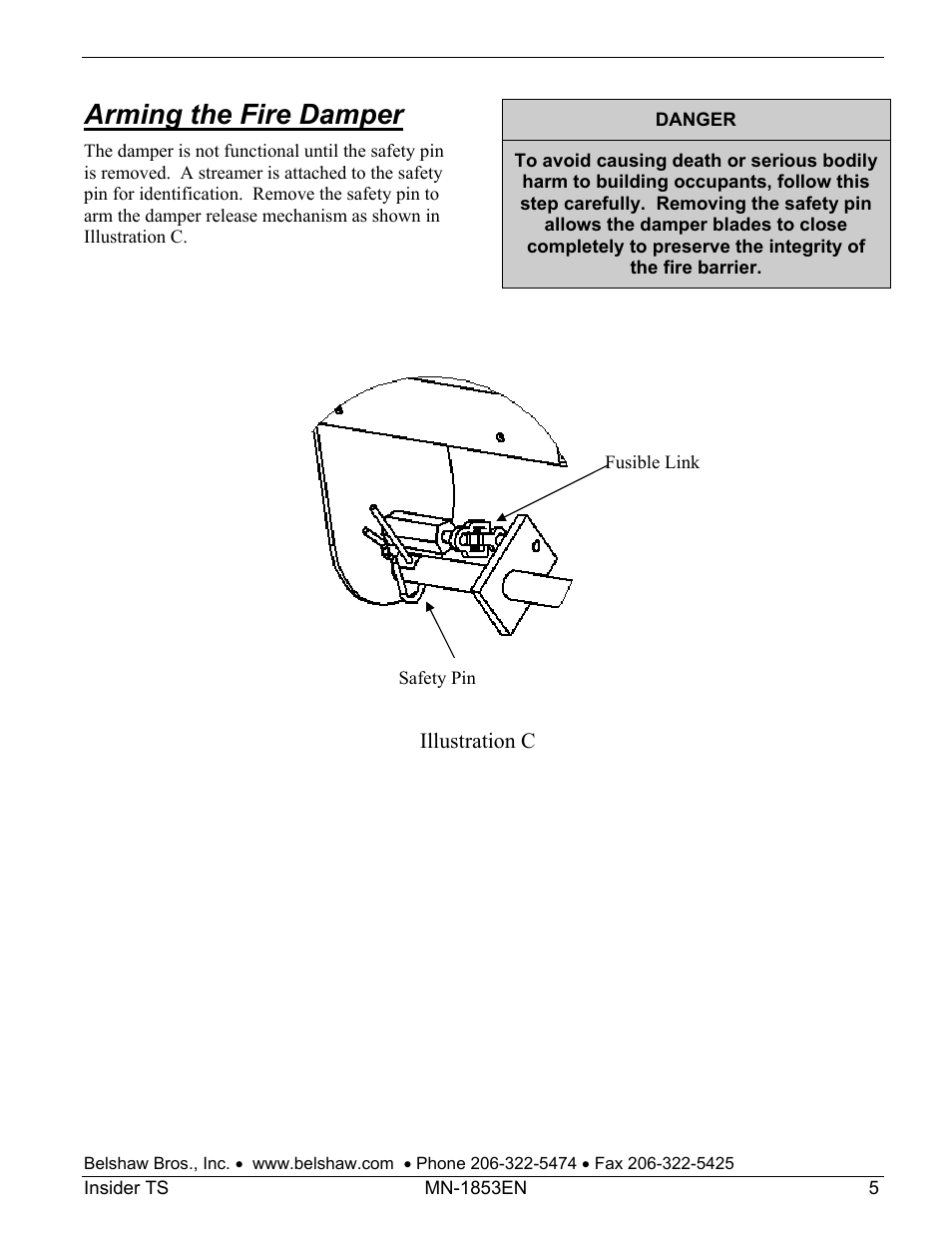 Arming the fire damper | Belshaw Adamatic INSIDER Ventless Donut System User Manual | Page 31 / 52