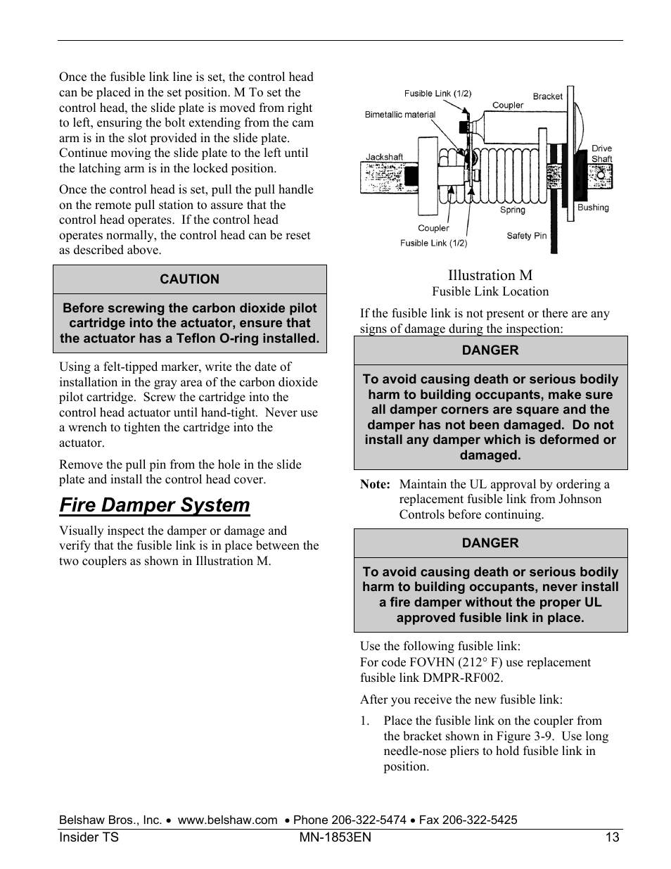 Fire damper system | Belshaw Adamatic INSIDER Ventless Donut System User Manual | Page 39 / 52