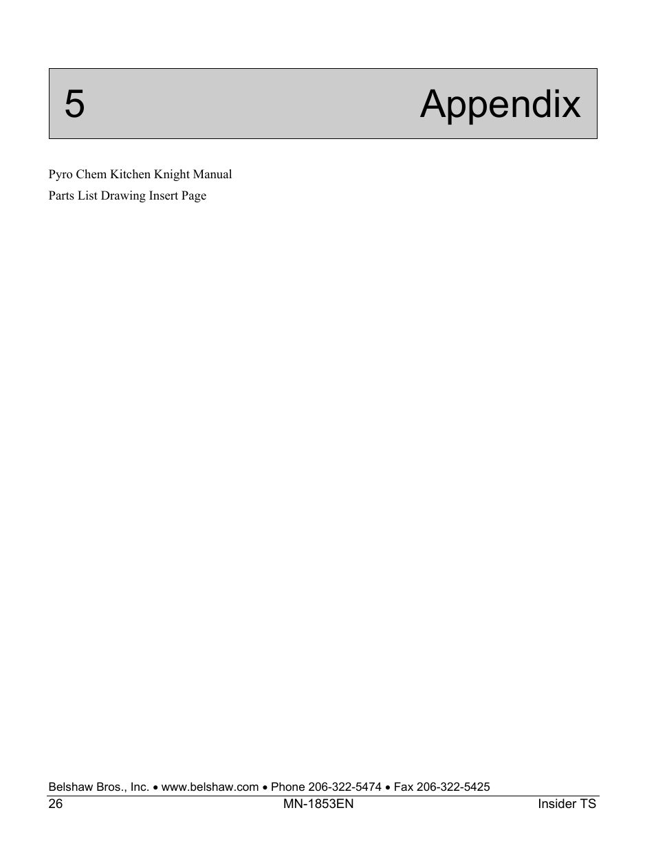 5 appendix | Belshaw Adamatic INSIDER Ventless Donut System User Manual | Page 52 / 52