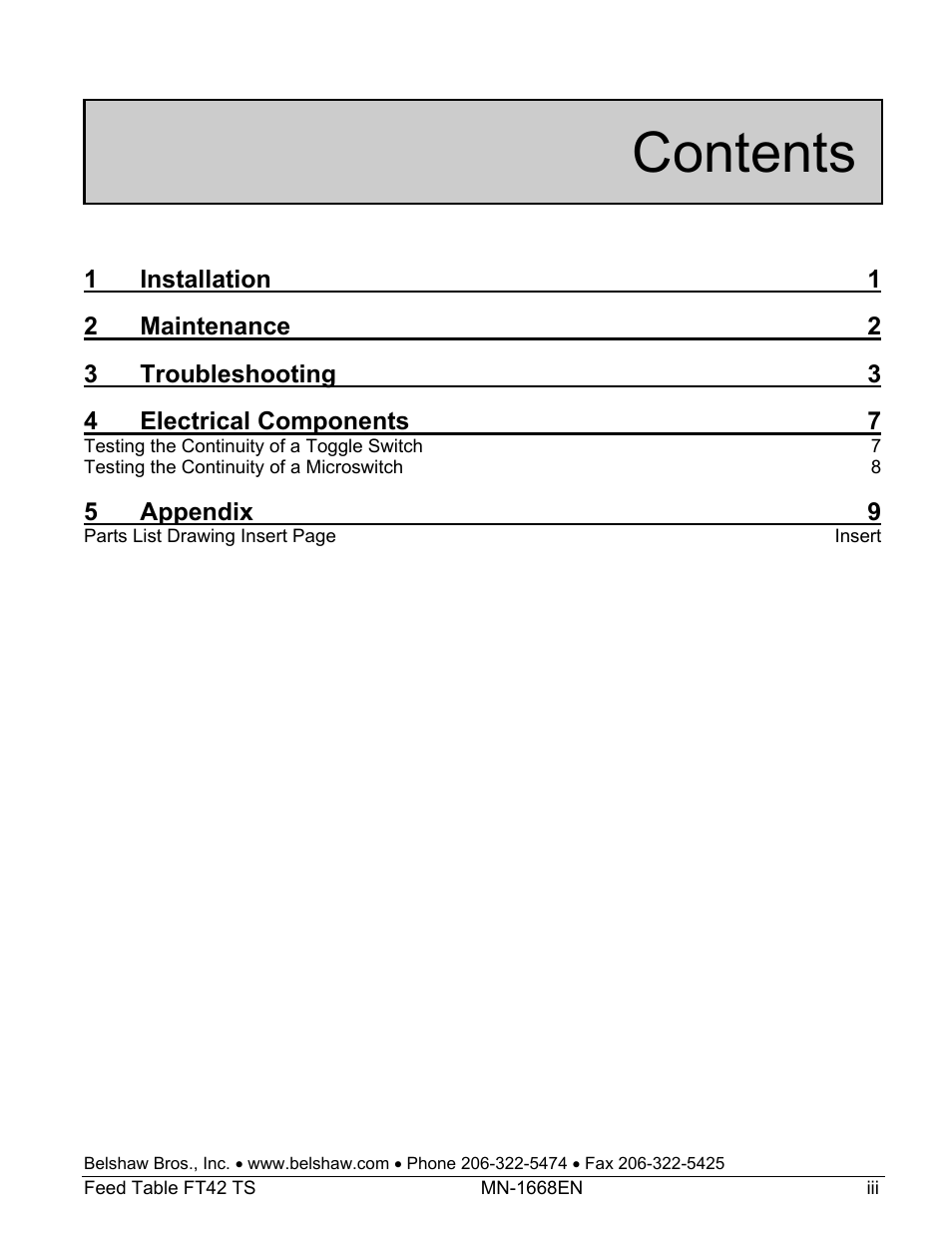 Belshaw Adamatic FT42 Feed Table User Manual | Page 13 / 23