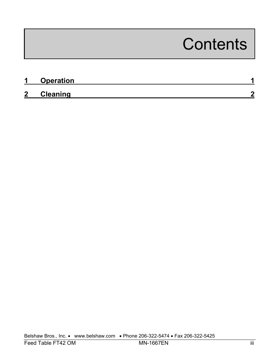 Belshaw Adamatic FT42 Feed Table User Manual | Page 5 / 23
