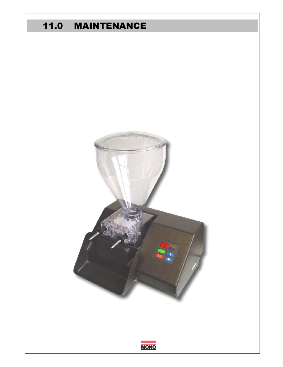 0 maintenance | Belshaw Adamatic AutoFiller Donut Injector User Manual | Page 12 / 18