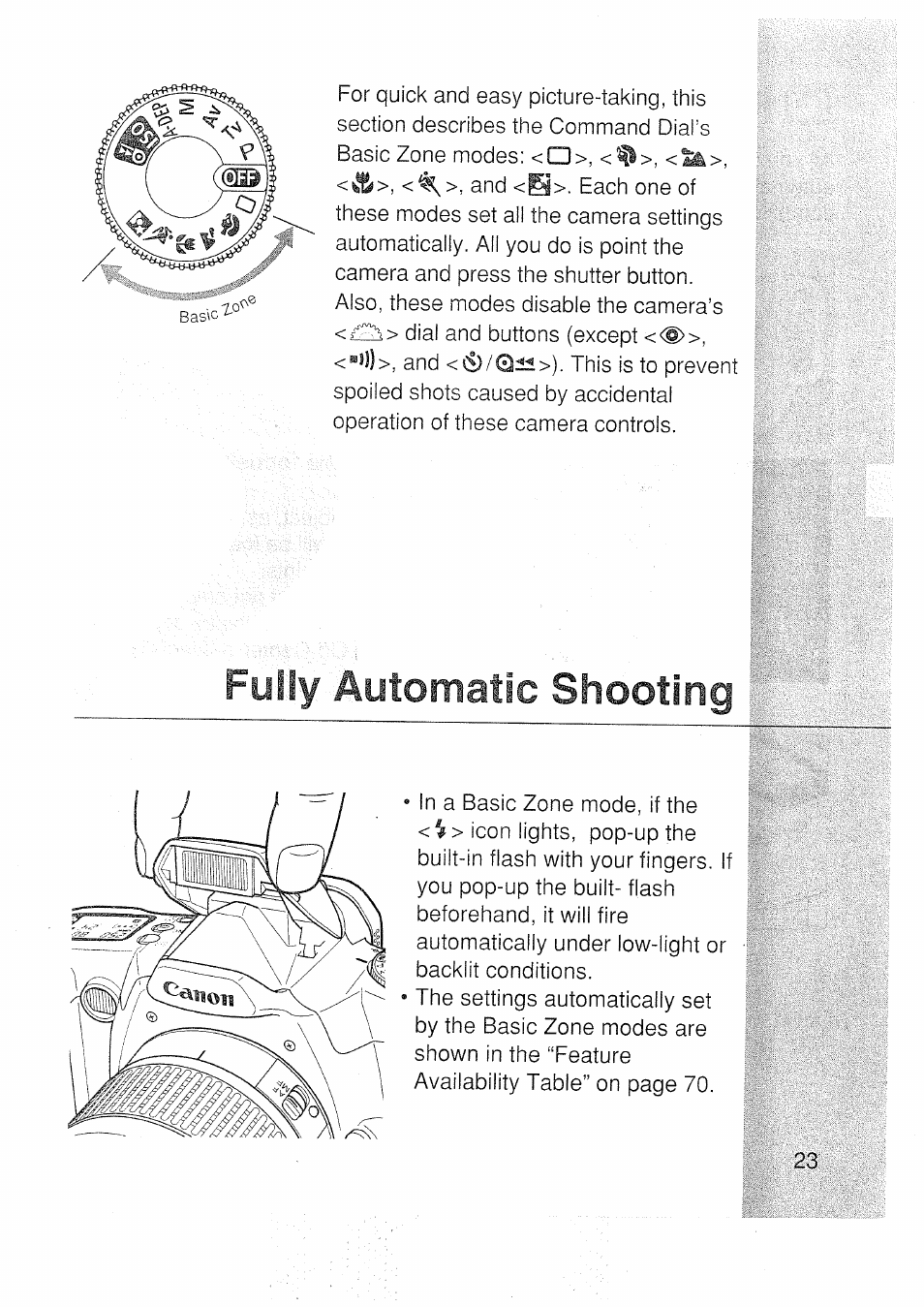 Fully automatic shooting | Canon EOS 3000 N User Manual | Page 23 / 83