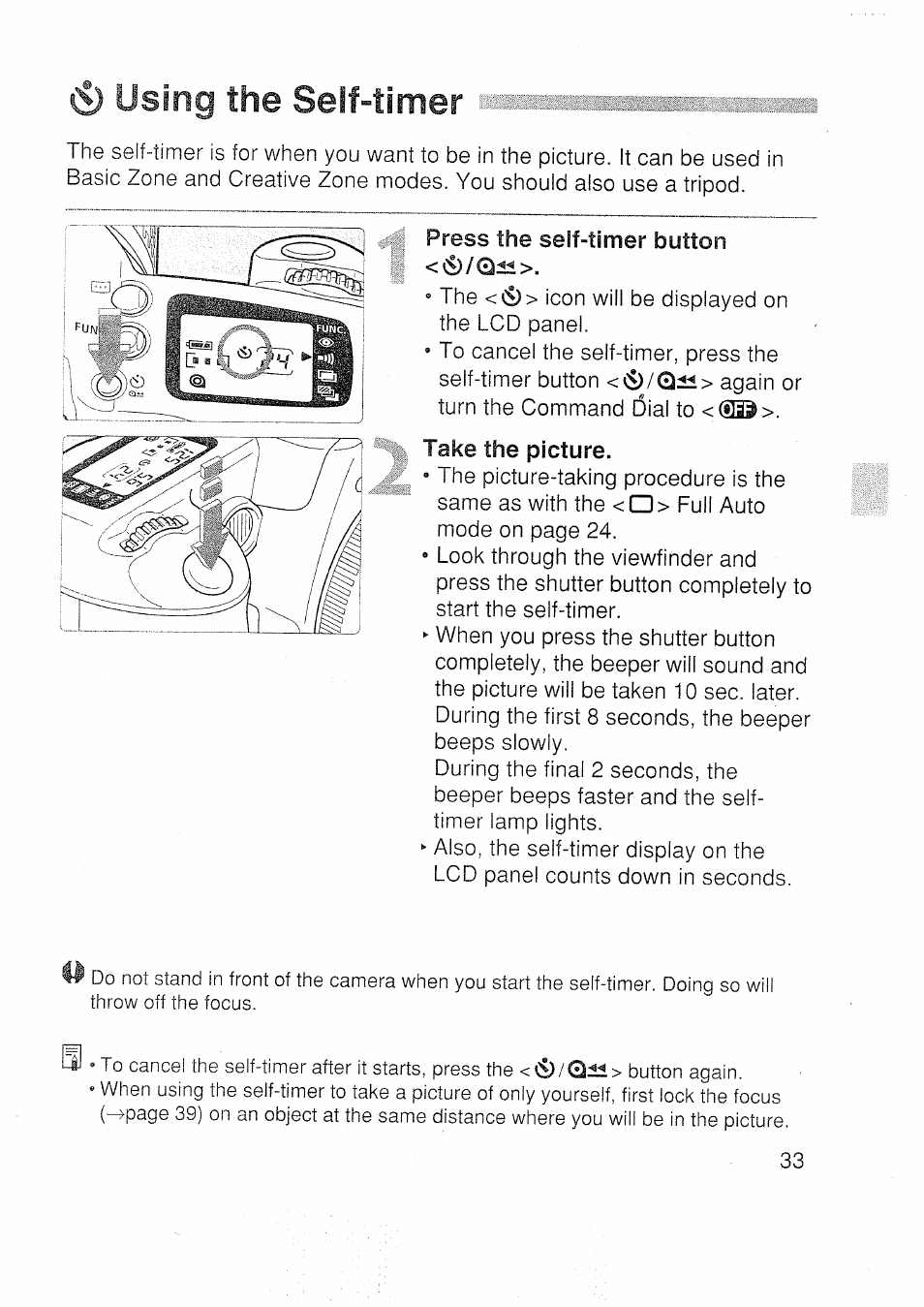Timer, The ■timer | Canon EOS 3000 N User Manual | Page 33 / 83