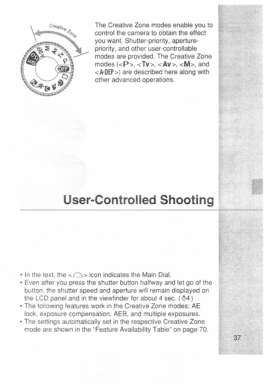 User-controlled shootin | Canon EOS 3000 N User Manual | Page 37 / 83