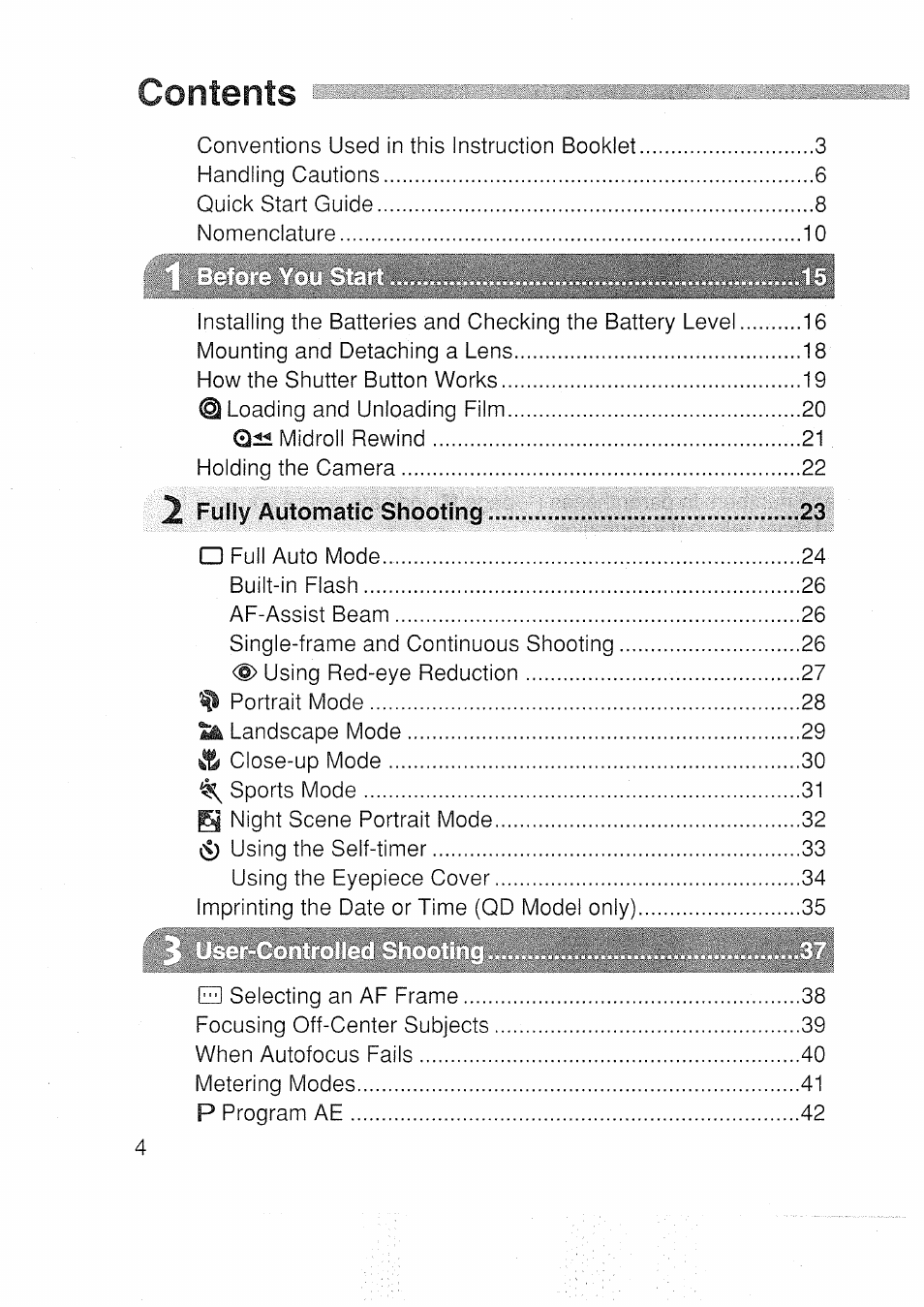 Canon EOS 3000 N User Manual | Page 4 / 83