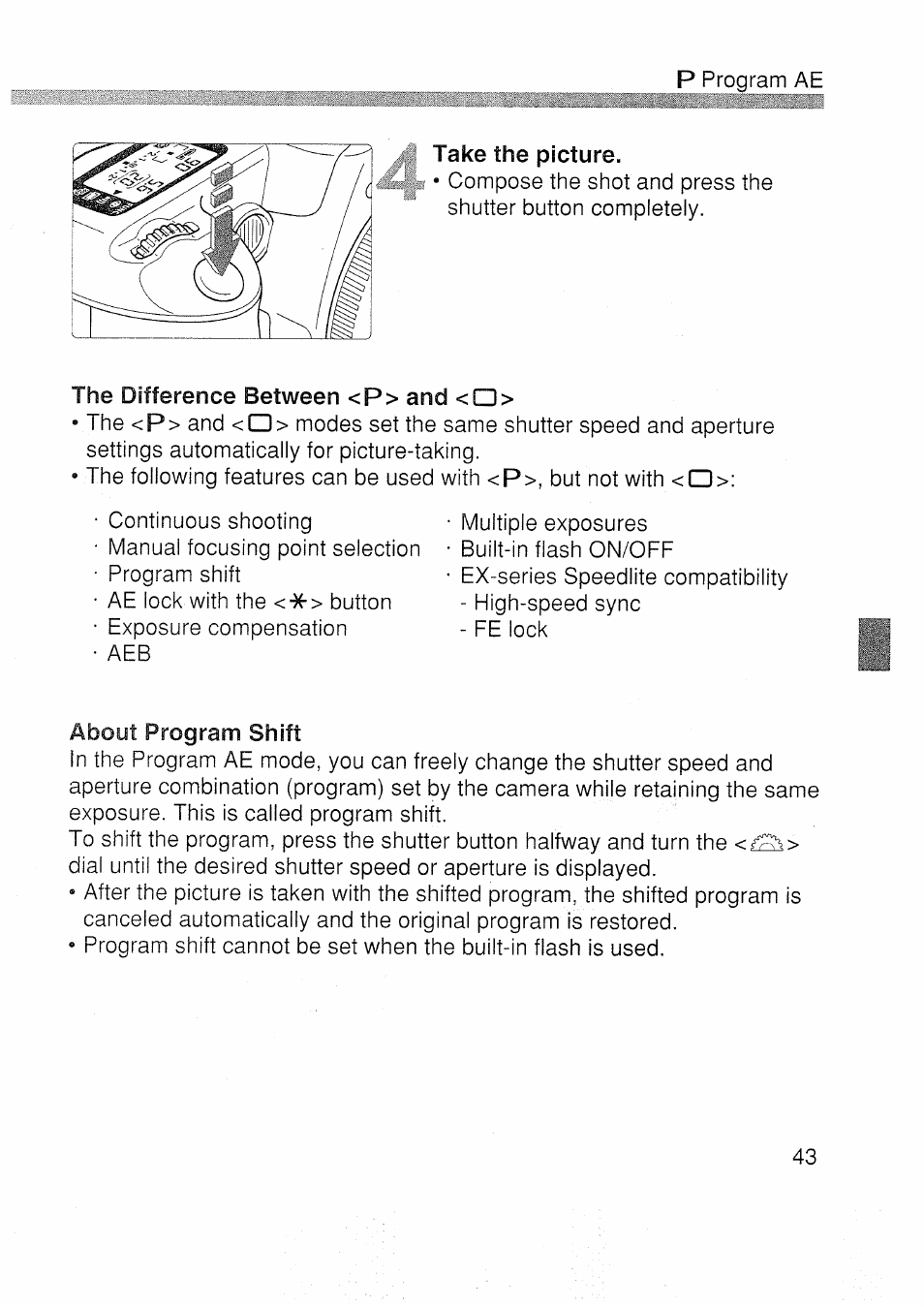 Take the picture | Canon EOS 3000 N User Manual | Page 43 / 83