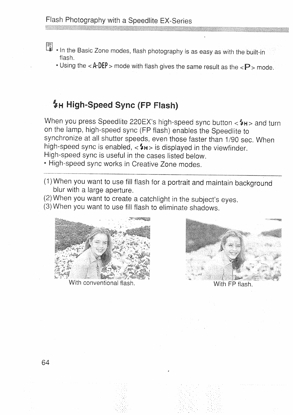 High-speed sync (fp flash) | Canon EOS 3000 N User Manual | Page 64 / 83