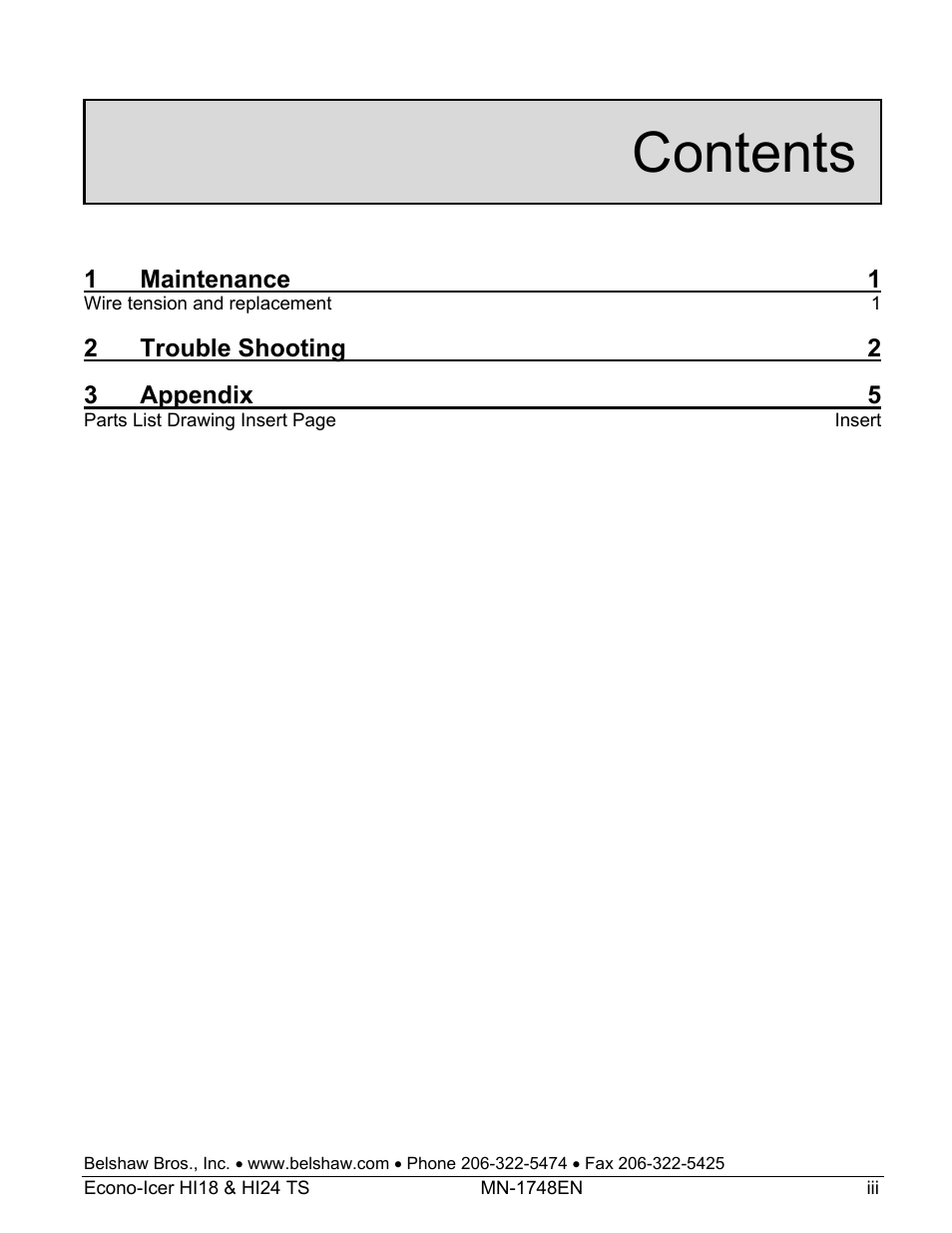 Belshaw Adamatic HI18 Econo-Icer User Manual | Page 17 / 23