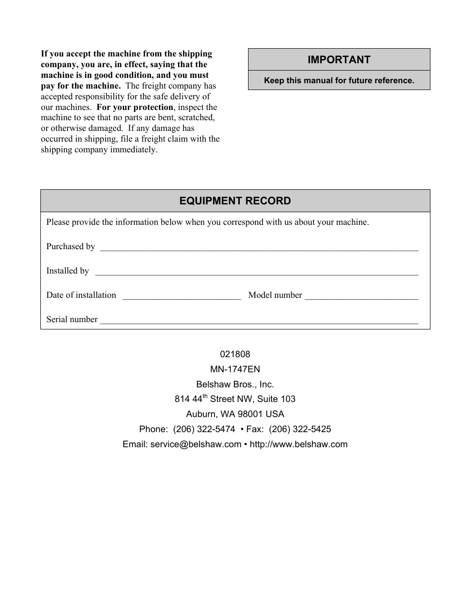 Belshaw Adamatic HI18 Econo-Icer User Manual | Page 3 / 23