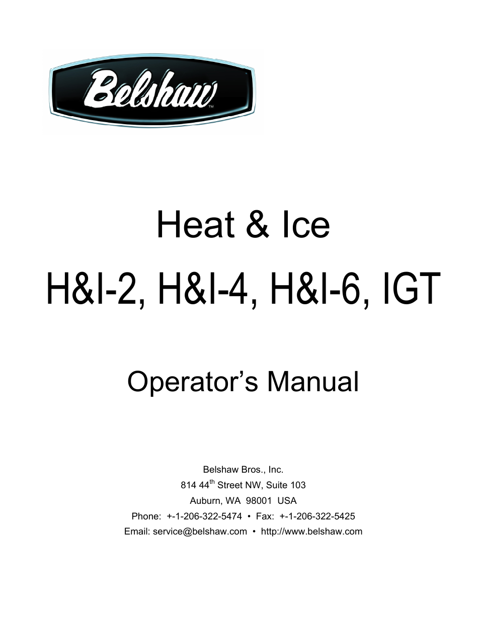 Belshaw Adamatic H&I-2 Icer User Manual | 18 pages