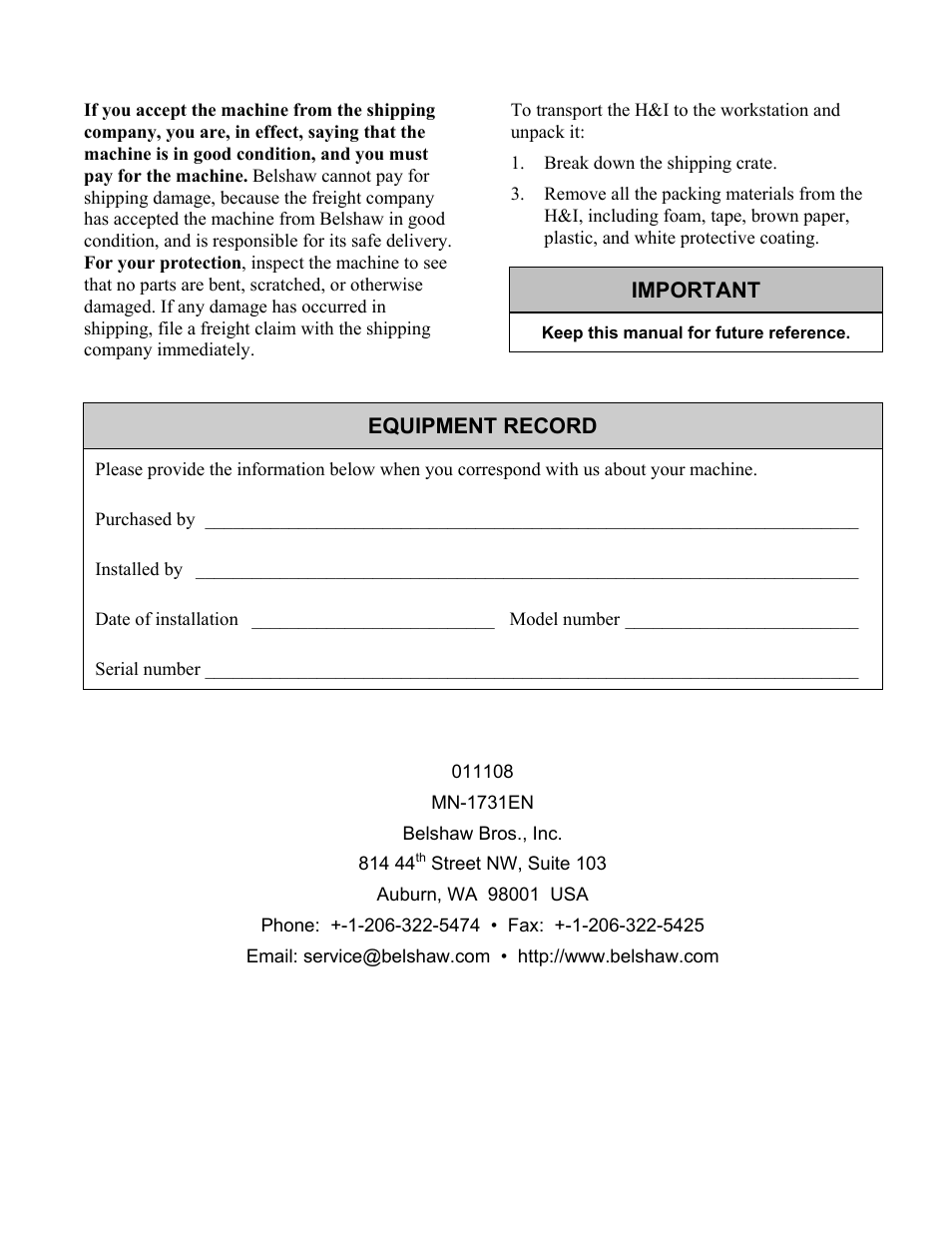 Belshaw Adamatic H&I-2 Icer User Manual | Page 11 / 18