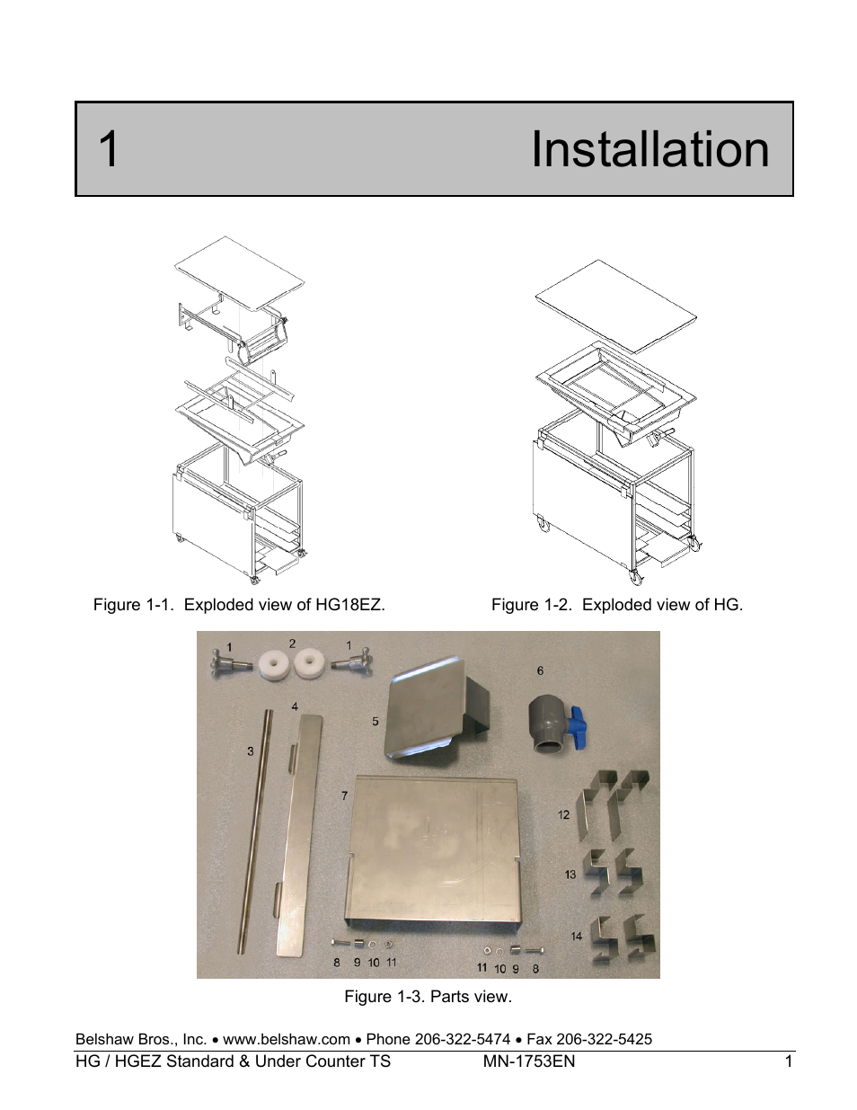 1 installation | Belshaw Adamatic HG18C Glazer User Manual | Page 17 / 20