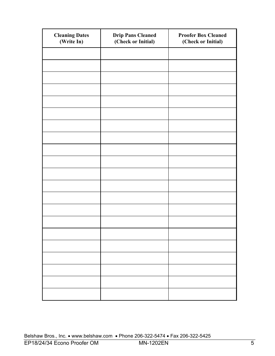 Belshaw Adamatic EP18-24 Proofer User Manual | Page 11 / 25