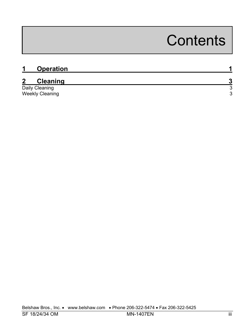 Belshaw Adamatic SF18 Shortening Filter User Manual | Page 5 / 23