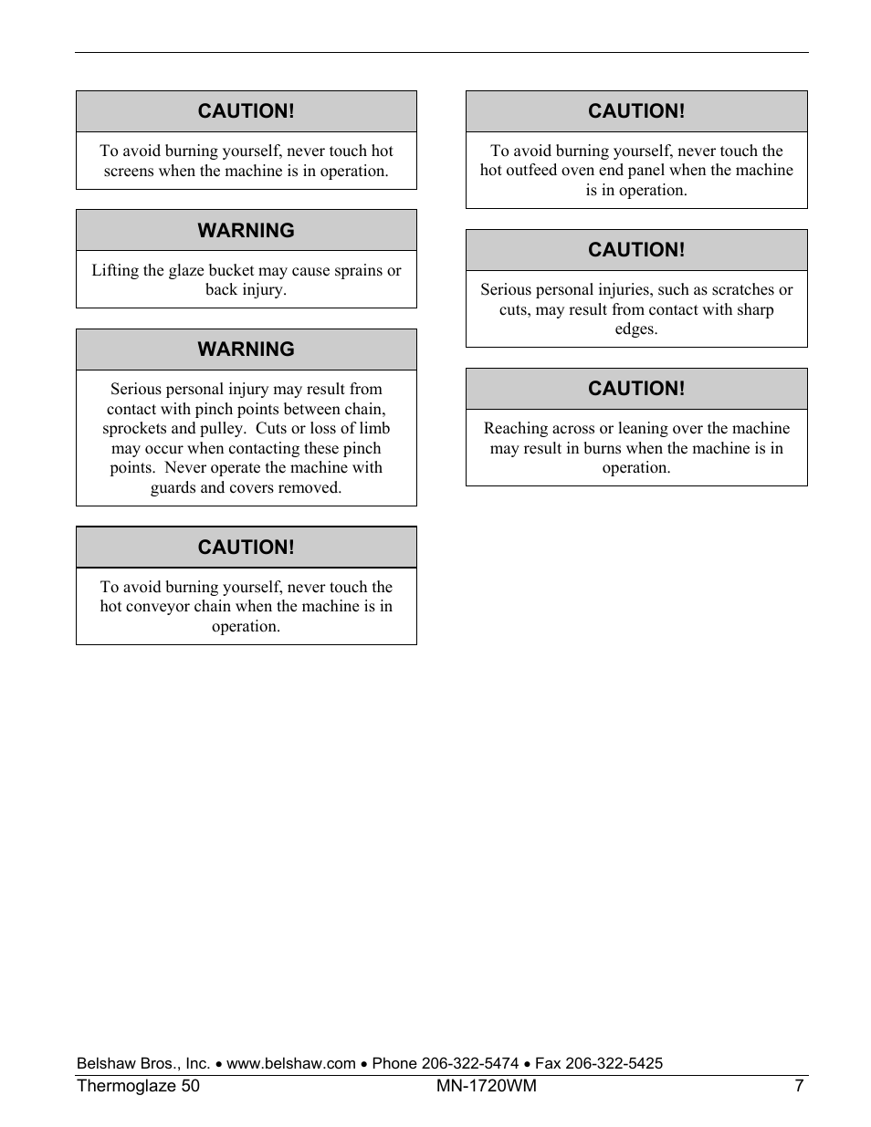 Belshaw Adamatic TG50 Thermoglaze User Manual | Page 13 / 39