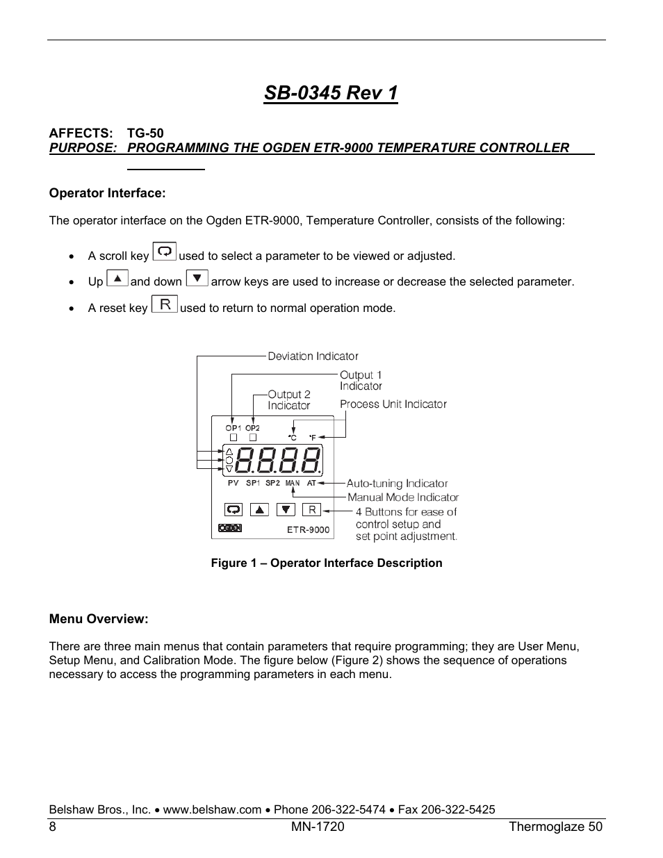 Belshaw Adamatic TG50 Thermoglaze User Manual | Page 14 / 39