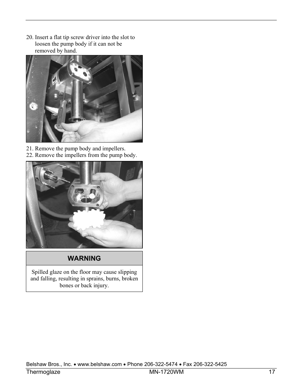 Belshaw Adamatic TG50 Thermoglaze User Manual | Page 23 / 39