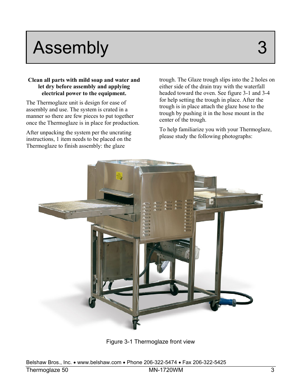 Assembly 3 | Belshaw Adamatic TG50 Thermoglaze User Manual | Page 9 / 39