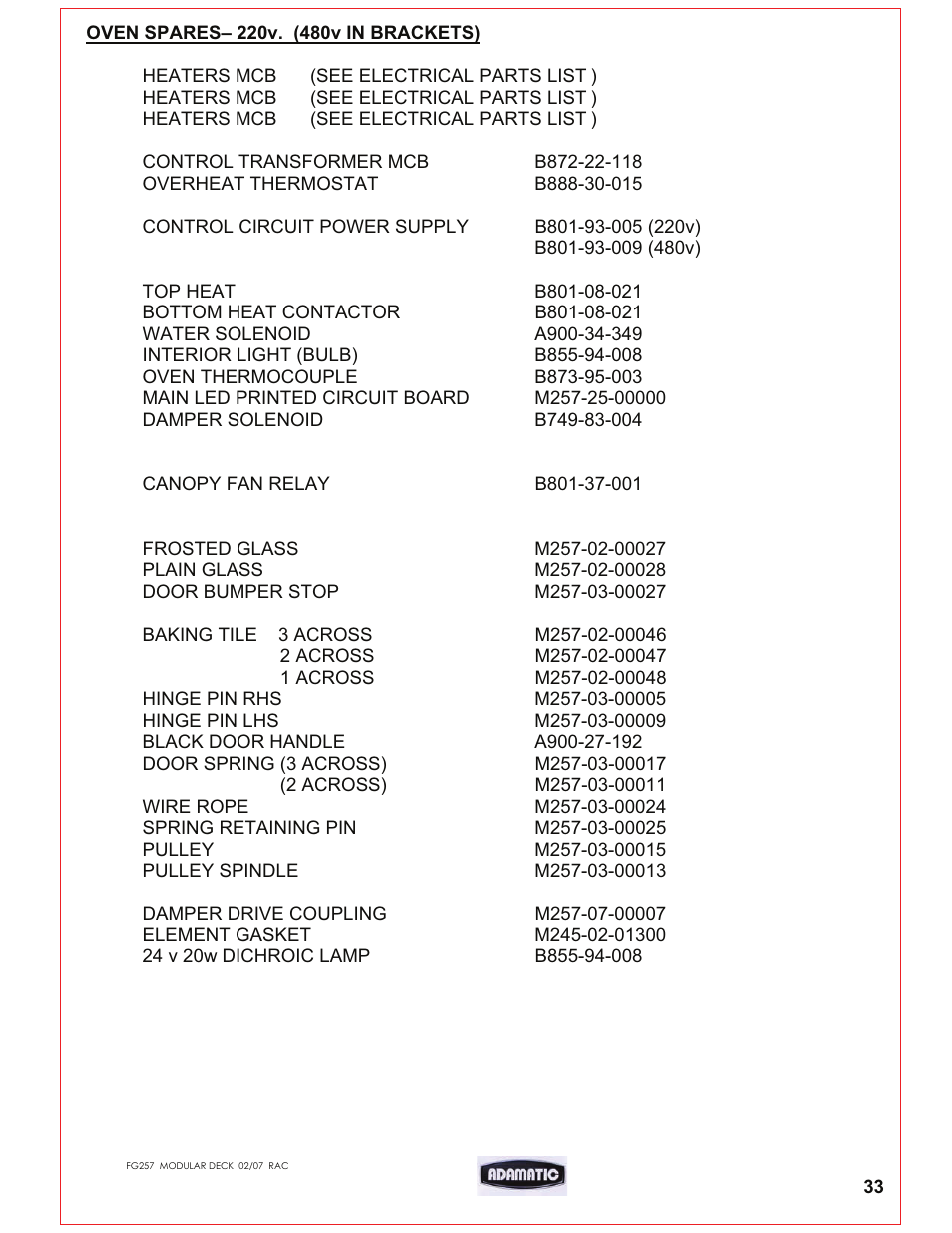 Belshaw Adamatic Harmony Deck Oven User Manual | Page 34 / 54