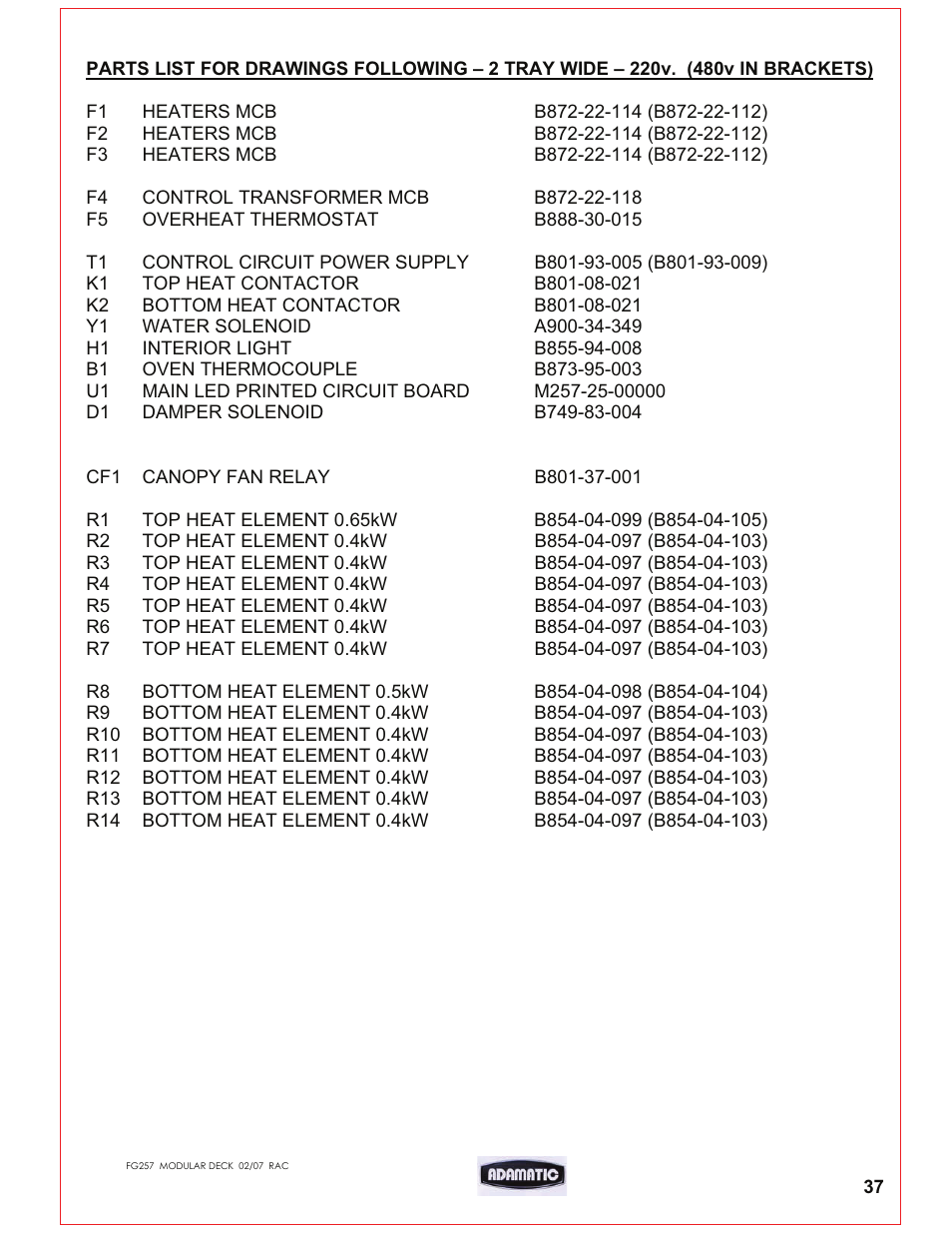 Belshaw Adamatic Harmony Deck Oven User Manual | Page 38 / 54