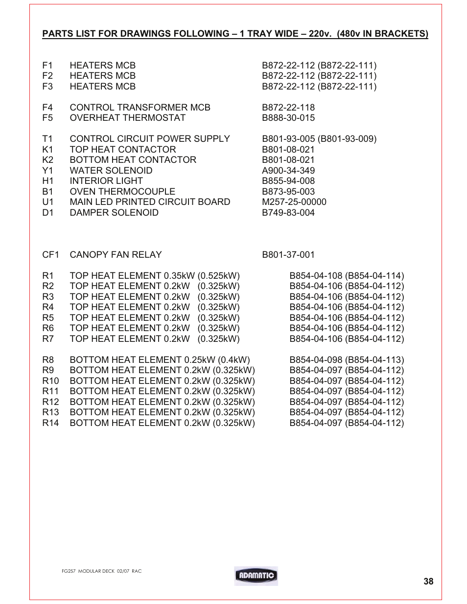 Belshaw Adamatic Harmony Deck Oven User Manual | Page 39 / 54