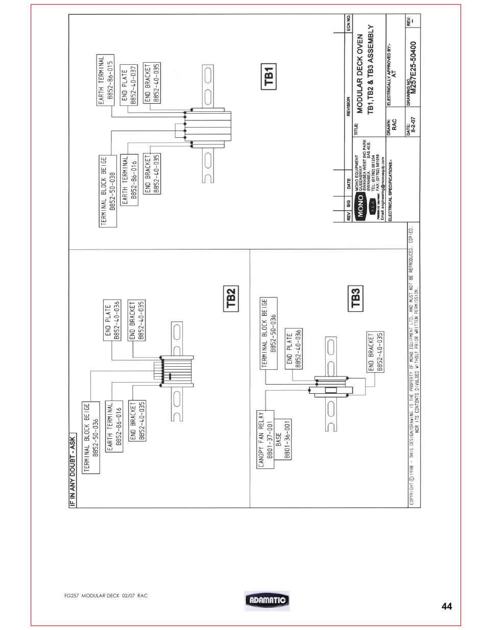 Belshaw Adamatic Harmony Deck Oven User Manual | Page 45 / 54