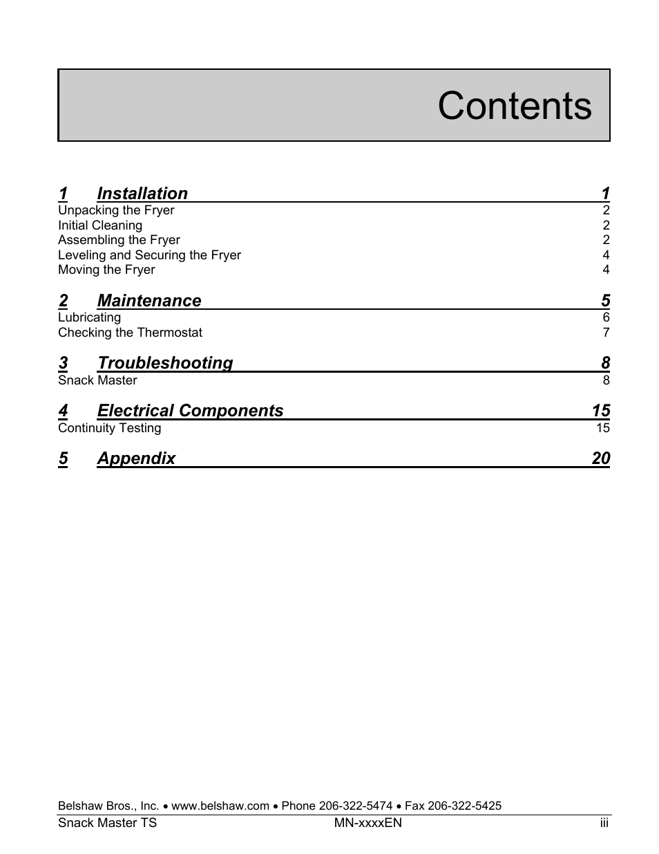 Belshaw Adamatic Snack Master Snack Food Frying System User Manual | Page 21 / 40