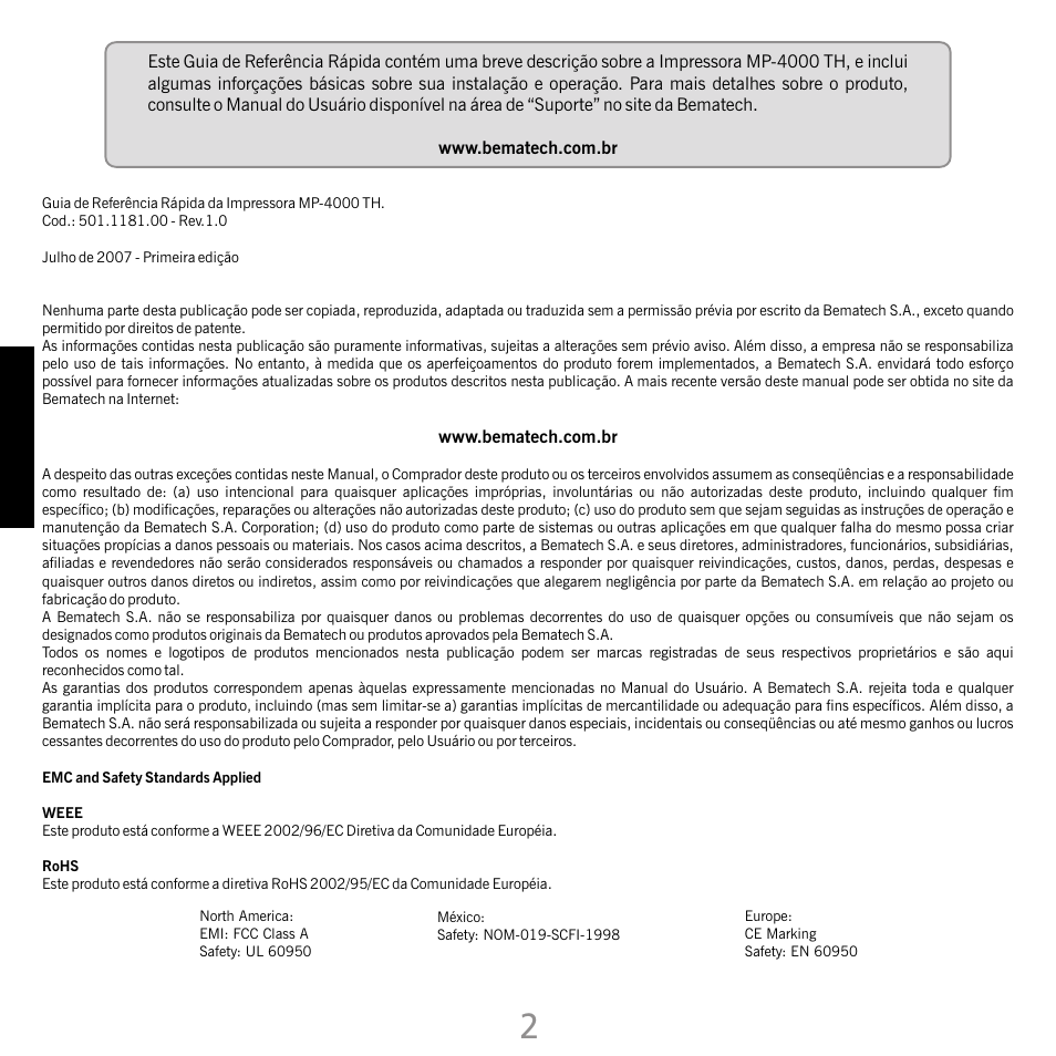 Bematech MP-4000 TH Quick Start User Manual | Page 18 / 48