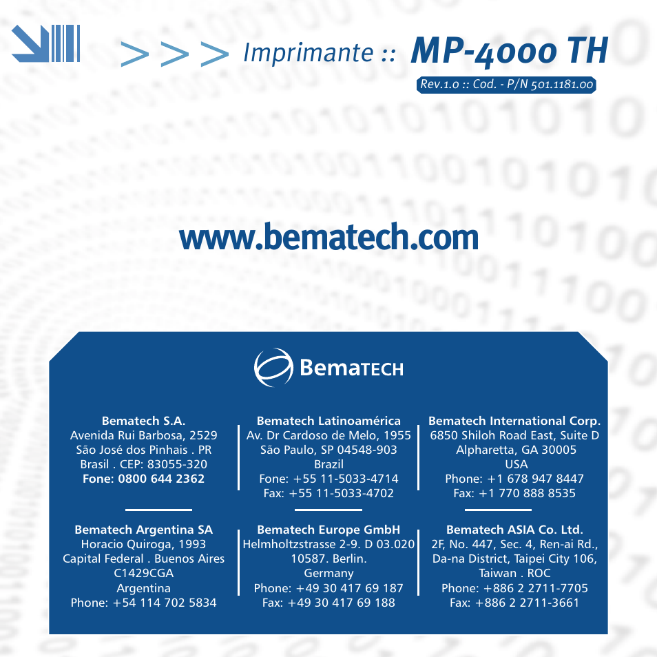 Mp-4000 th, Imprimante | Bematech MP-4000 TH Quick Start User Manual | Page 48 / 48