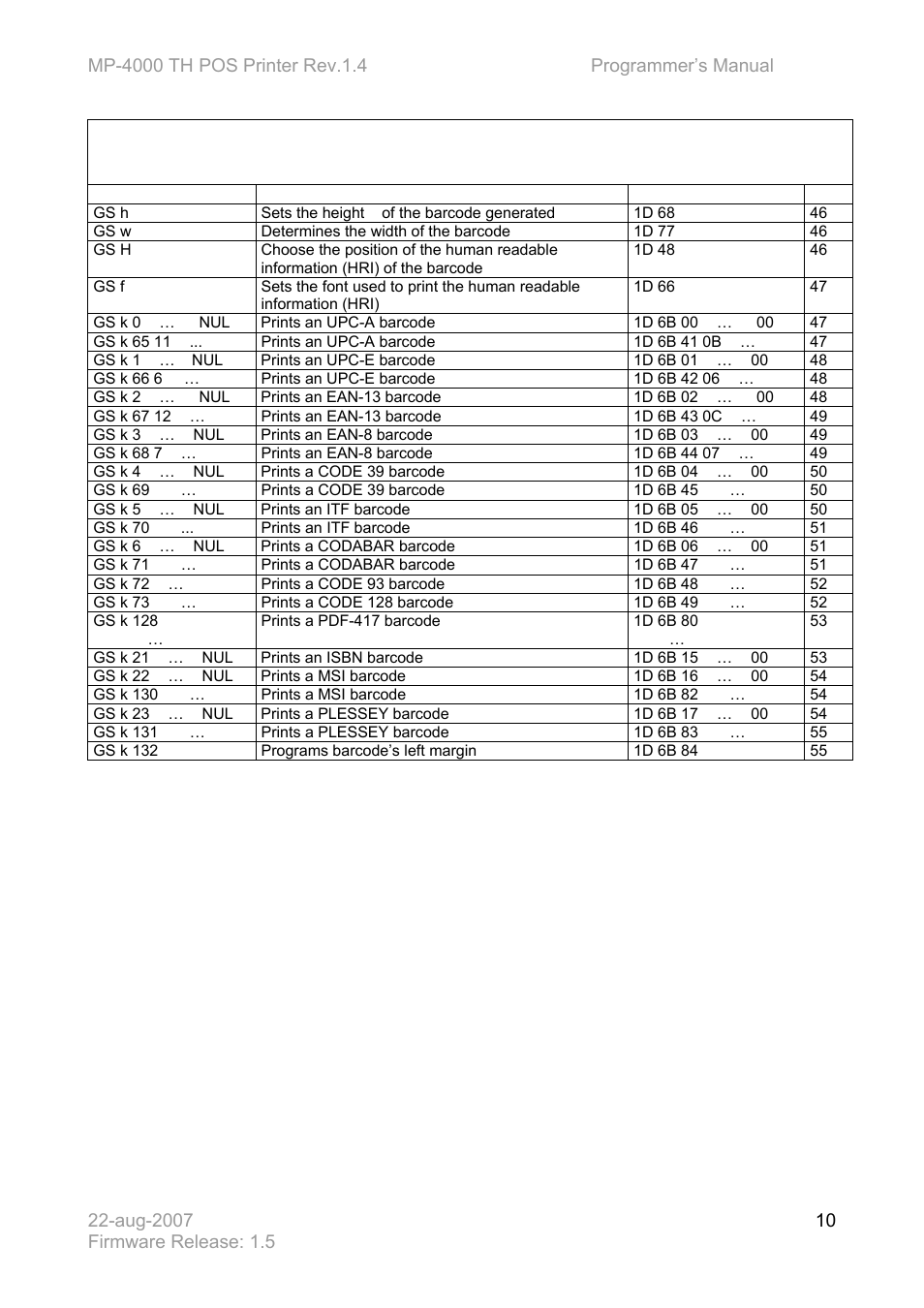 Bematech MP-4000 TH Programmer's Manual User Manual | Page 10 / 84