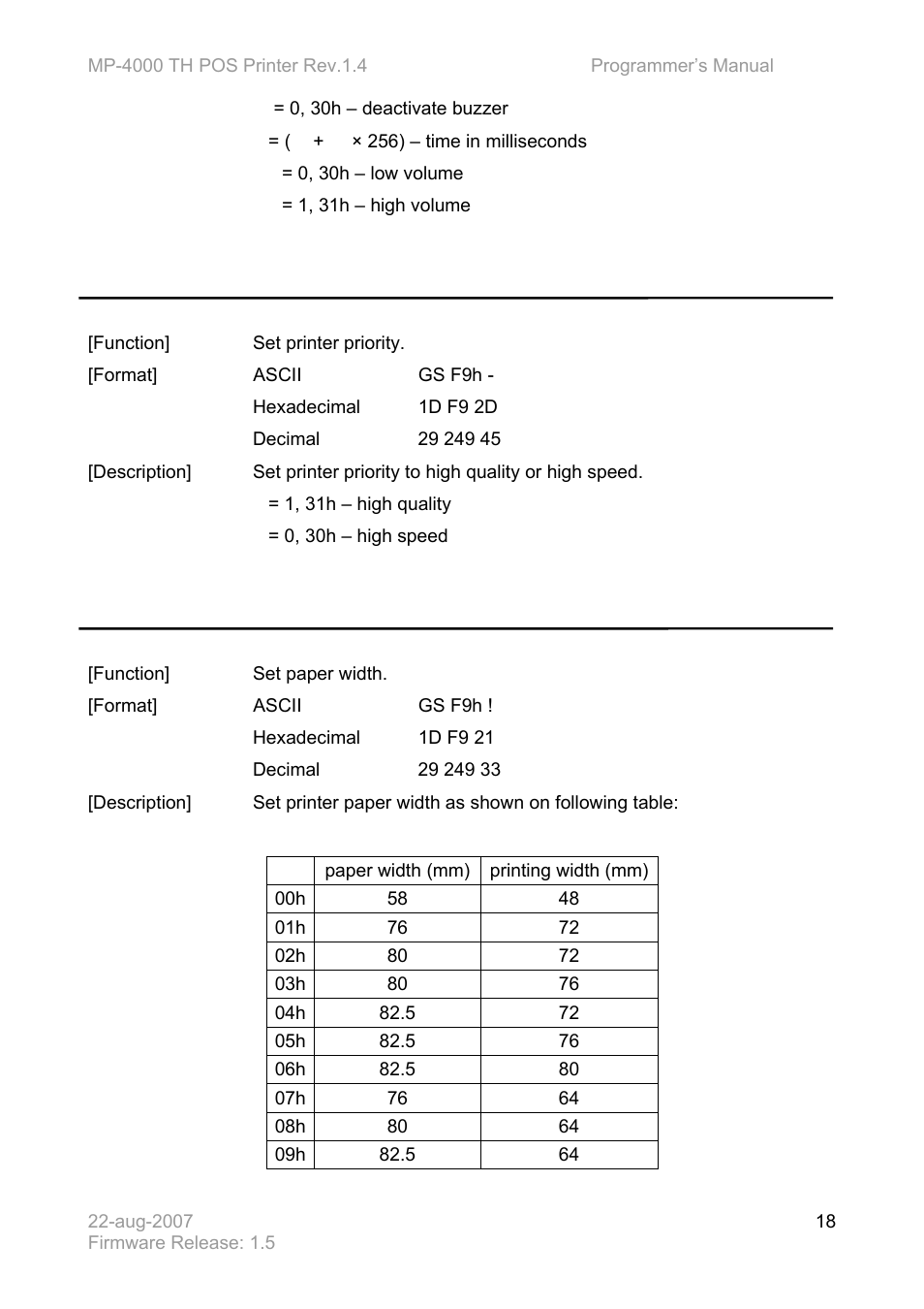 Bematech MP-4000 TH Programmer's Manual User Manual | Page 18 / 84