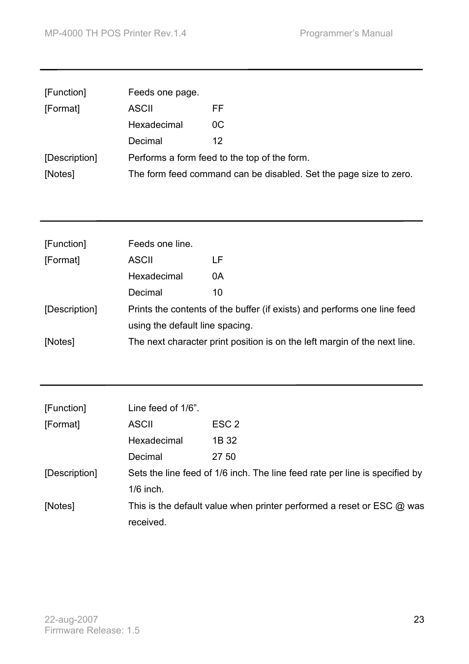 Bematech MP-4000 TH Programmer's Manual User Manual | Page 23 / 84