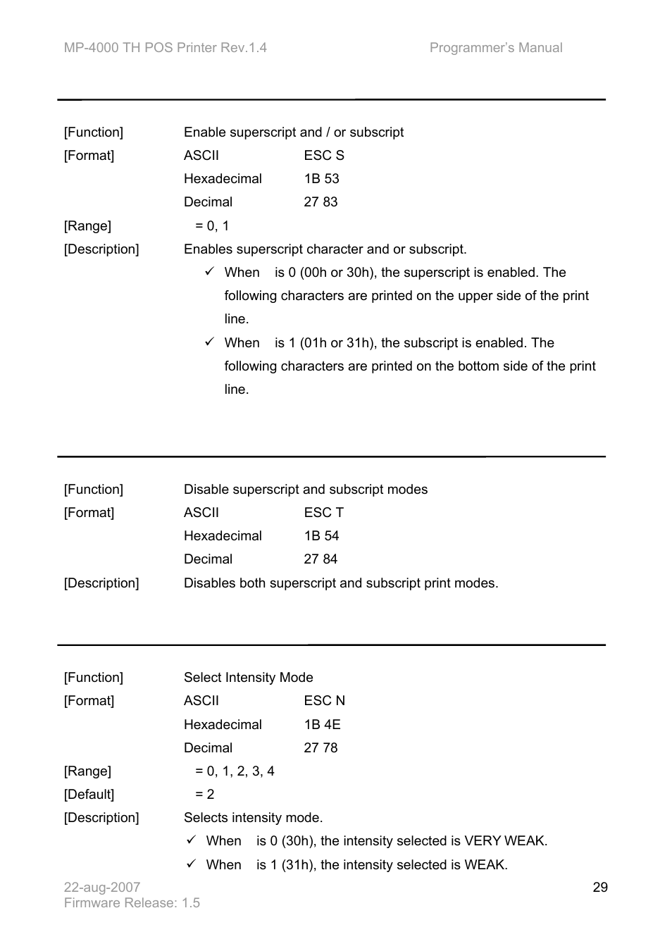Bematech MP-4000 TH Programmer's Manual User Manual | Page 29 / 84
