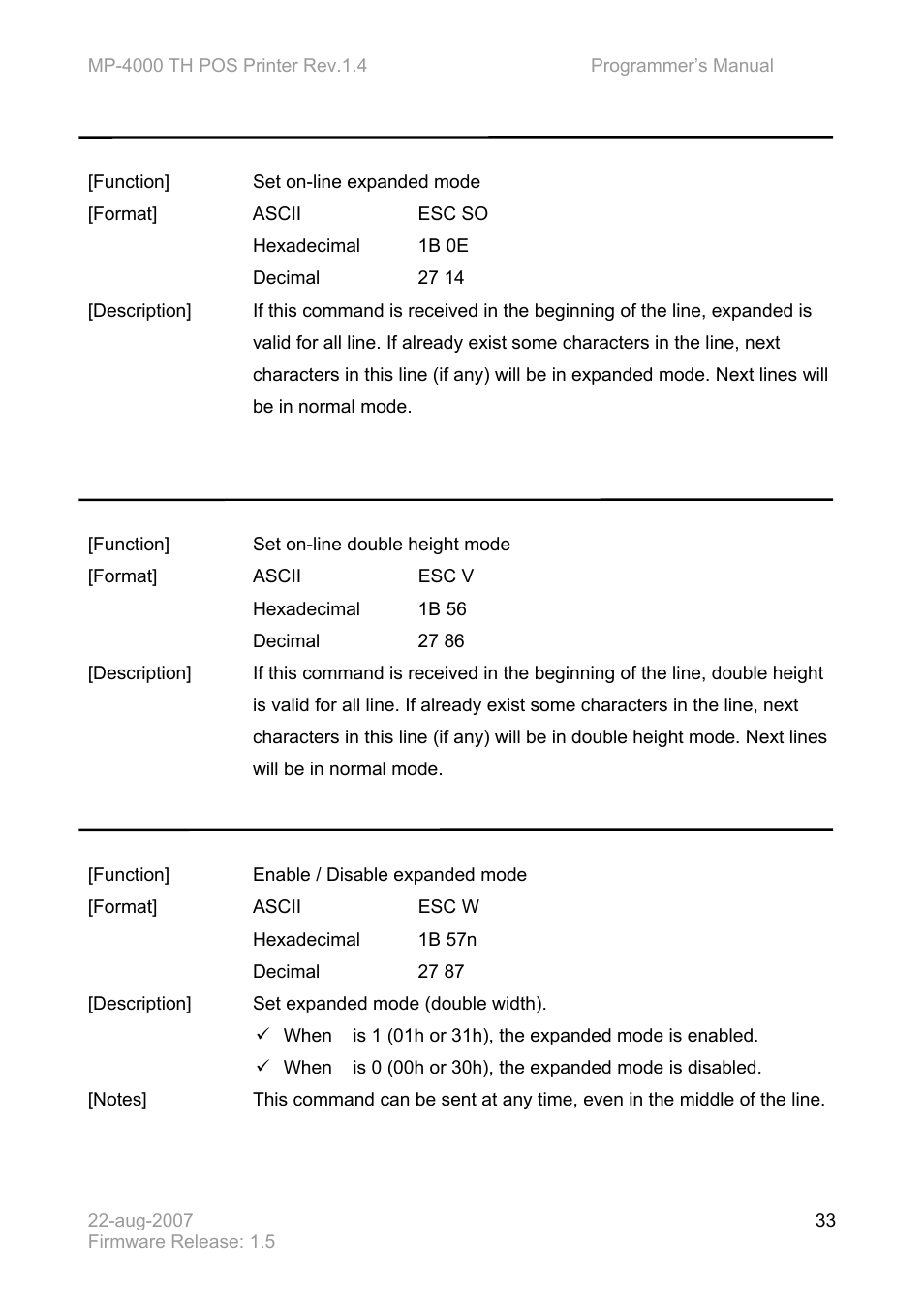 Bematech MP-4000 TH Programmer's Manual User Manual | Page 33 / 84