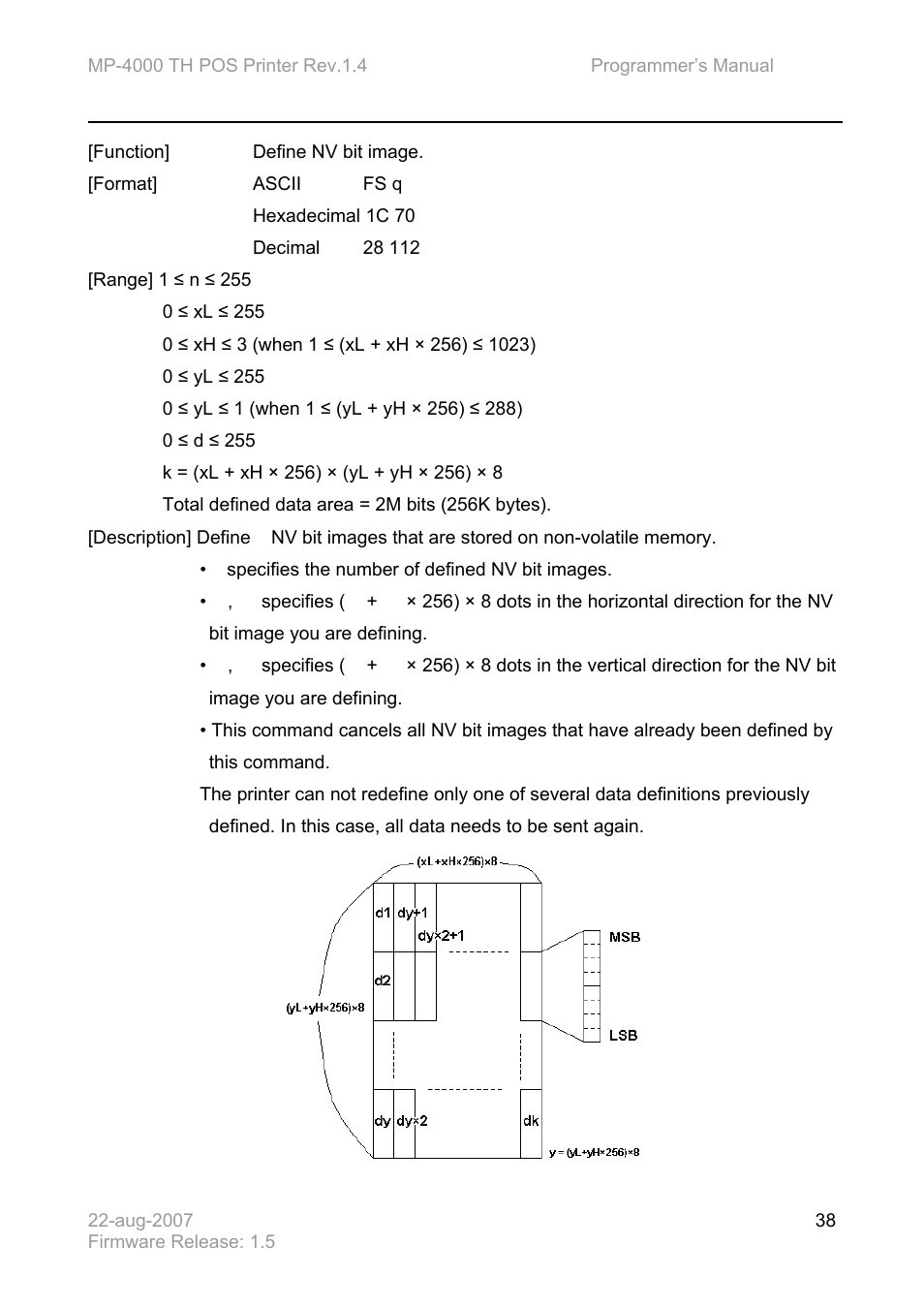 Bematech MP-4000 TH Programmer's Manual User Manual | Page 38 / 84