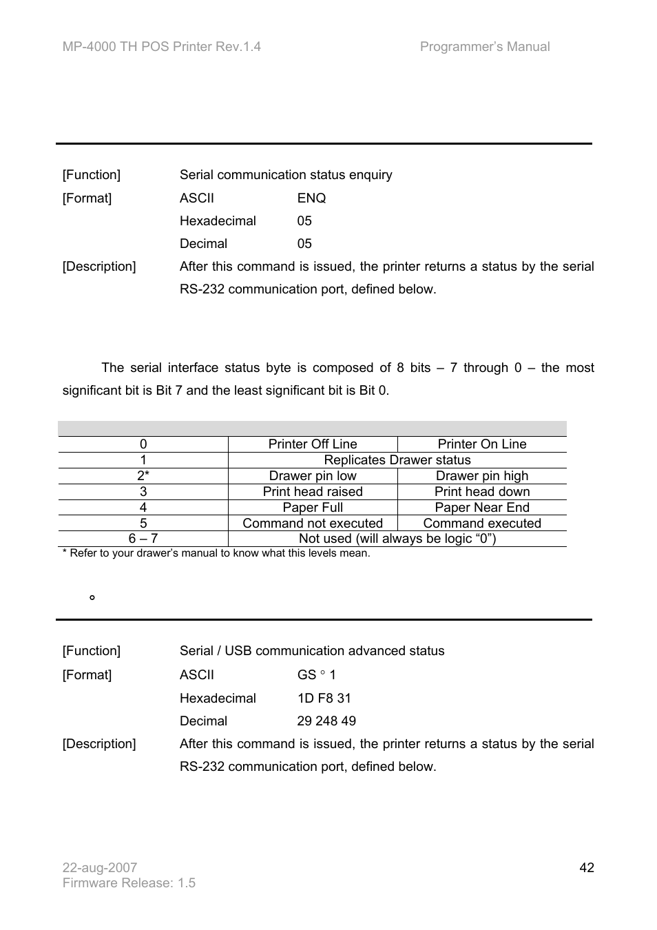 Bematech MP-4000 TH Programmer's Manual User Manual | Page 42 / 84