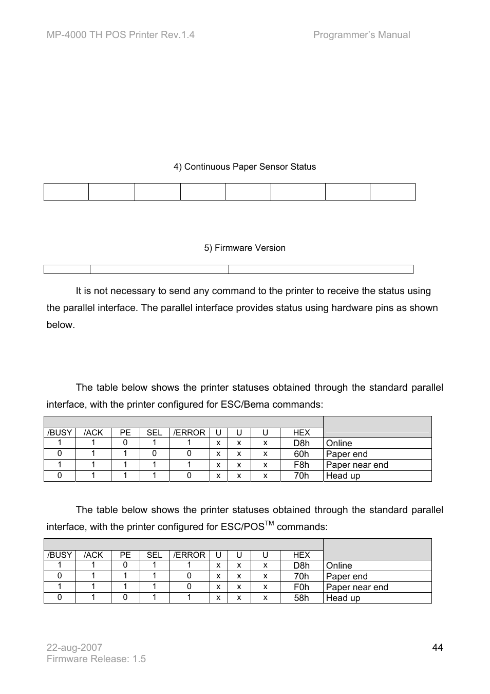 Bematech MP-4000 TH Programmer's Manual User Manual | Page 44 / 84