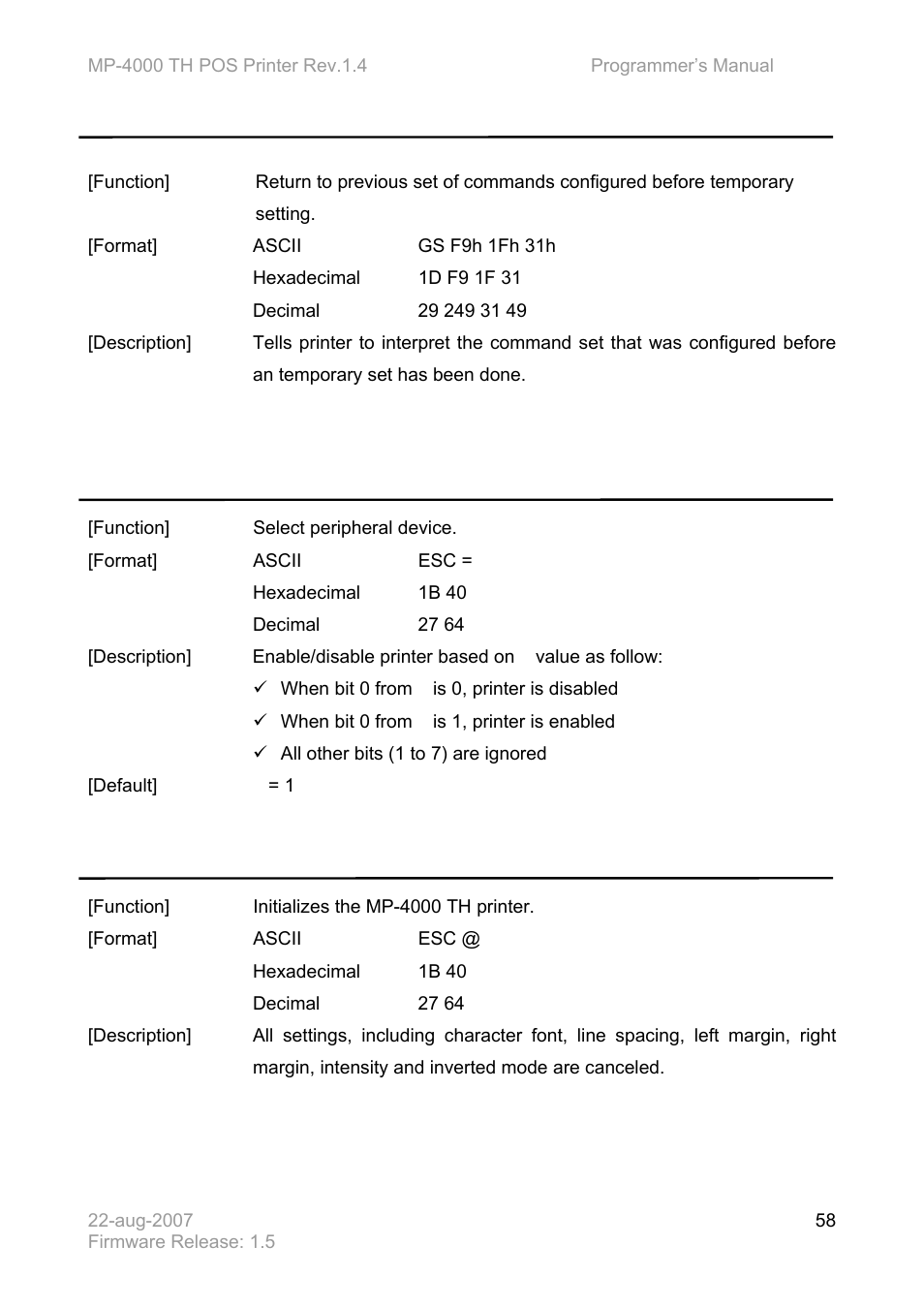 Bematech MP-4000 TH Programmer's Manual User Manual | Page 58 / 84