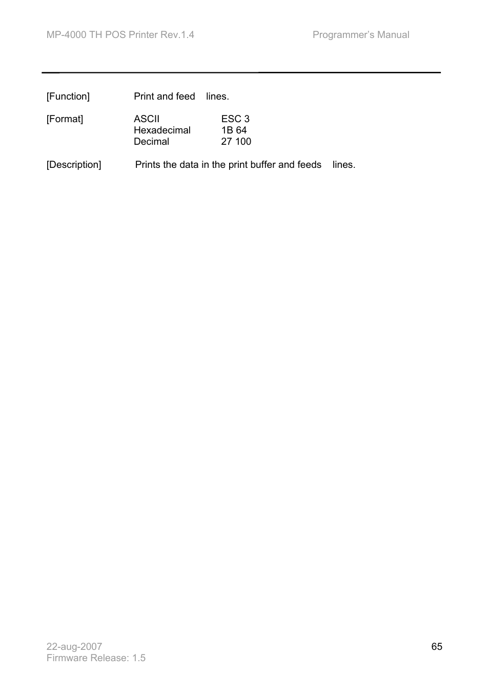 Bematech MP-4000 TH Programmer's Manual User Manual | Page 65 / 84