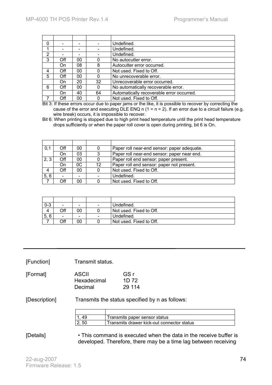 Gs r n | Bematech MP-4000 TH Programmer's Manual User Manual | Page 74 / 84