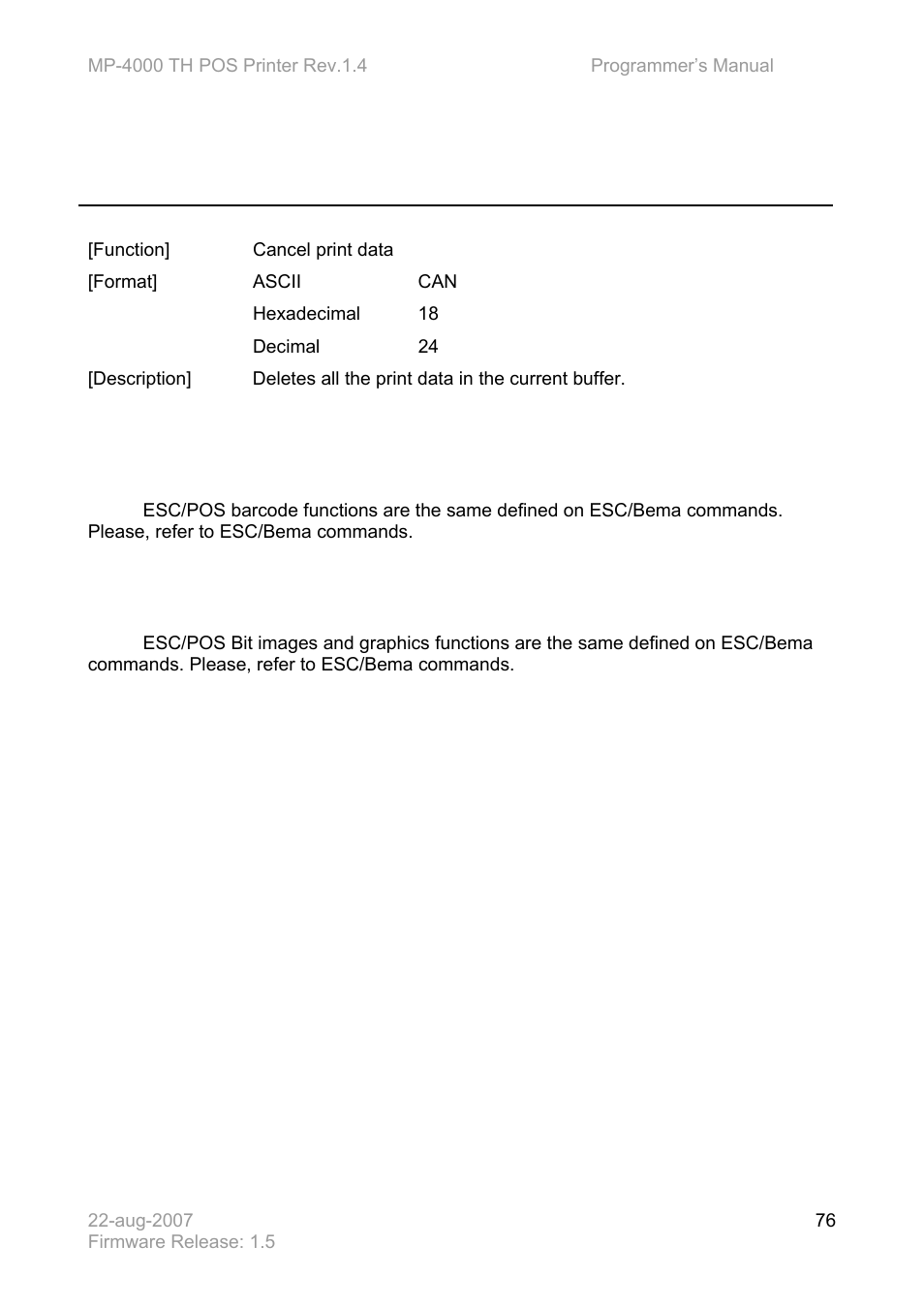 Bematech MP-4000 TH Programmer's Manual User Manual | Page 76 / 84