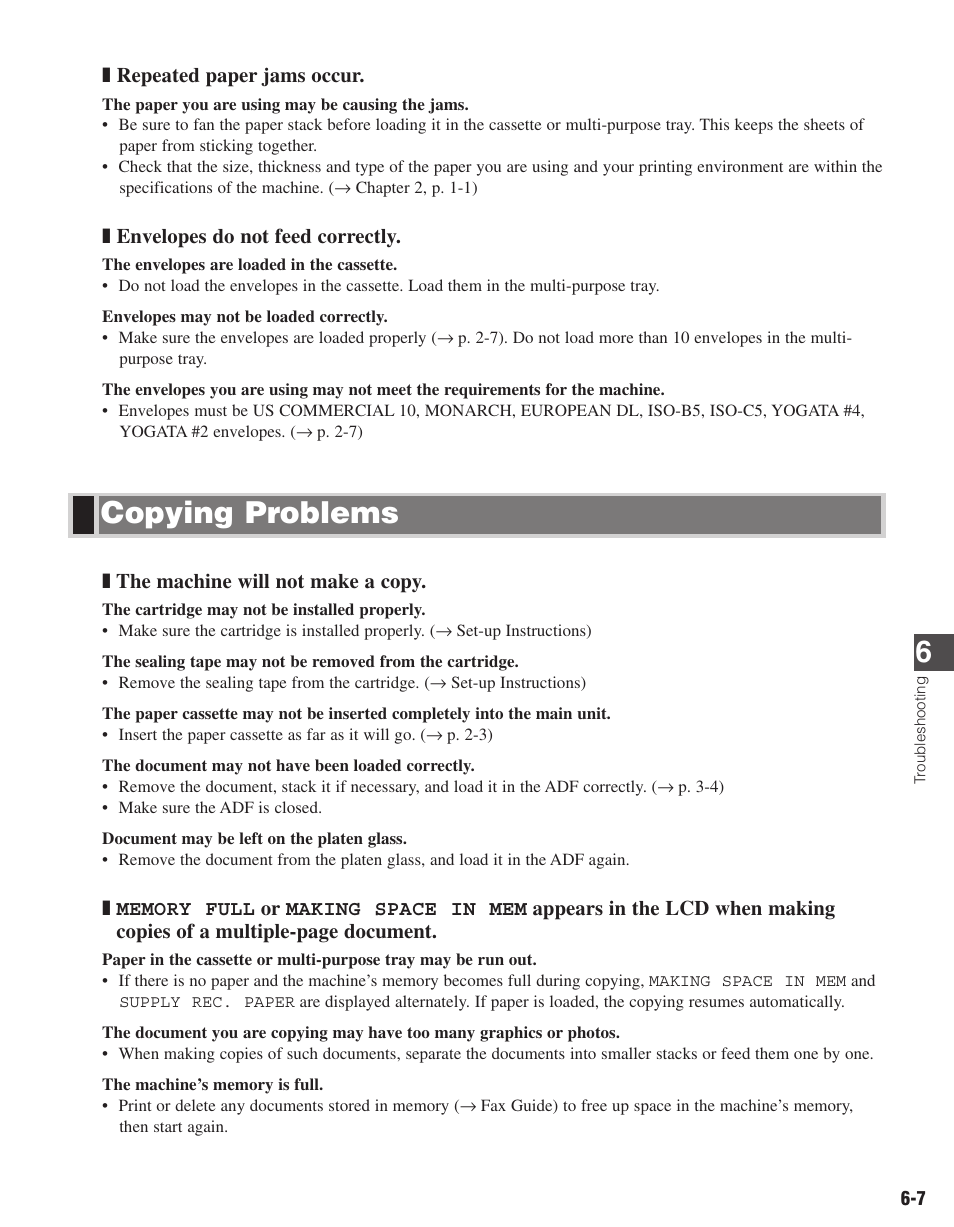 Copying problems | Canon D680 User Manual | Page 64 / 82