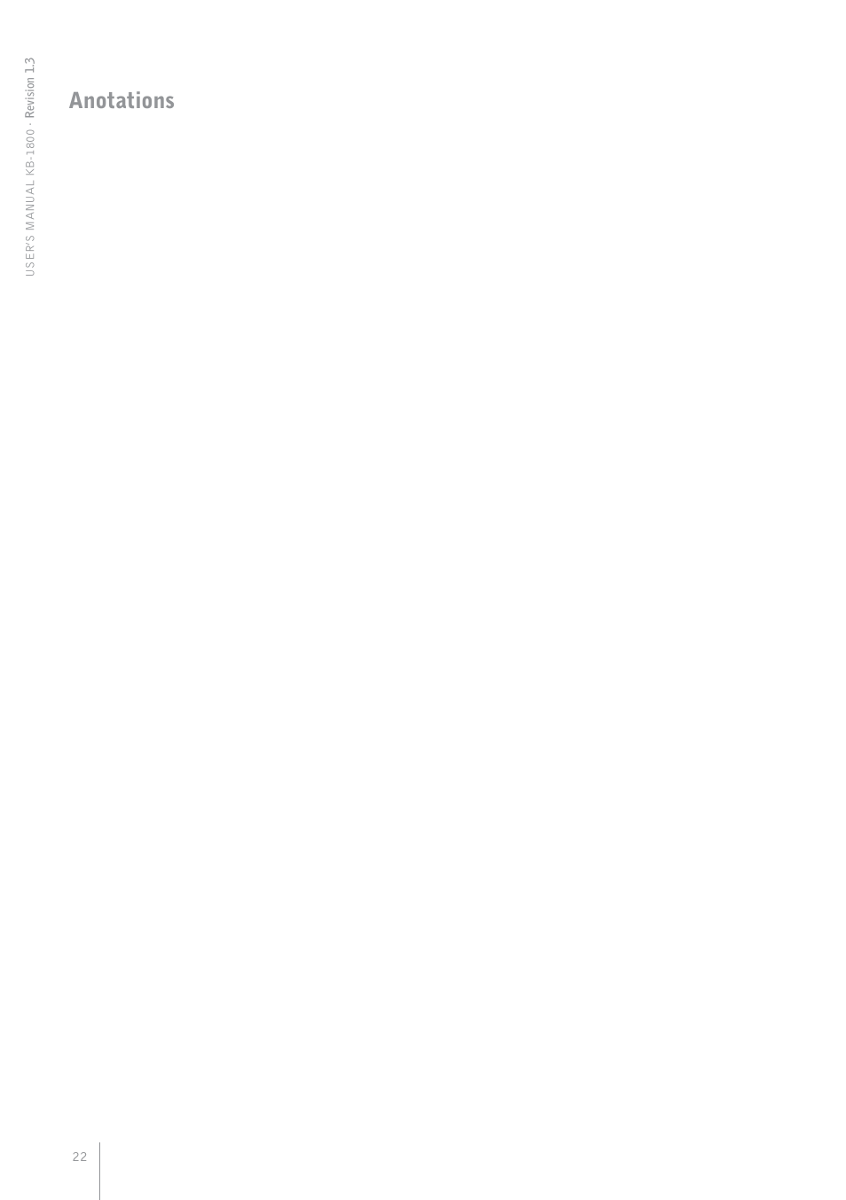 Anotations | Bematech KB-1800 User Manual | Page 22 / 24