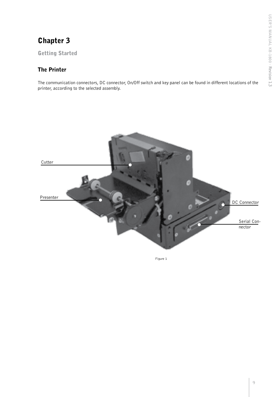 Chapter 3, Getting started the printer | Bematech KB-1800 User Manual | Page 9 / 24