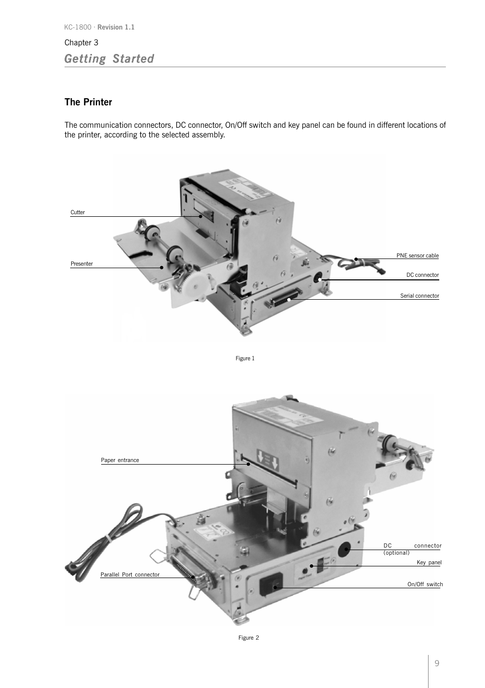 Getting started, The printer | Bematech KC-1800 User Manual | Page 9 / 24