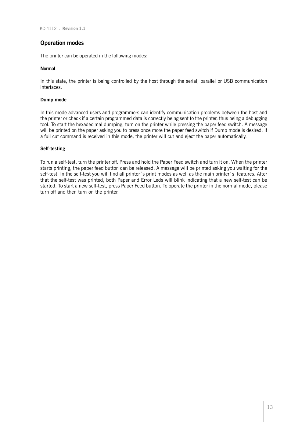Bematech KC-4112 Rev.1.1 User Manual | Page 13 / 52
