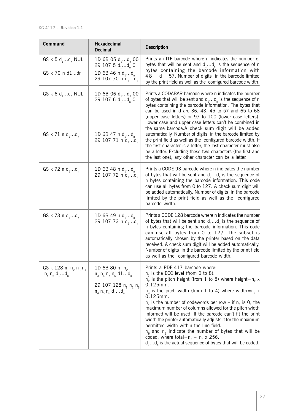 Bematech KC-4112 Rev.1.1 User Manual | Page 27 / 52